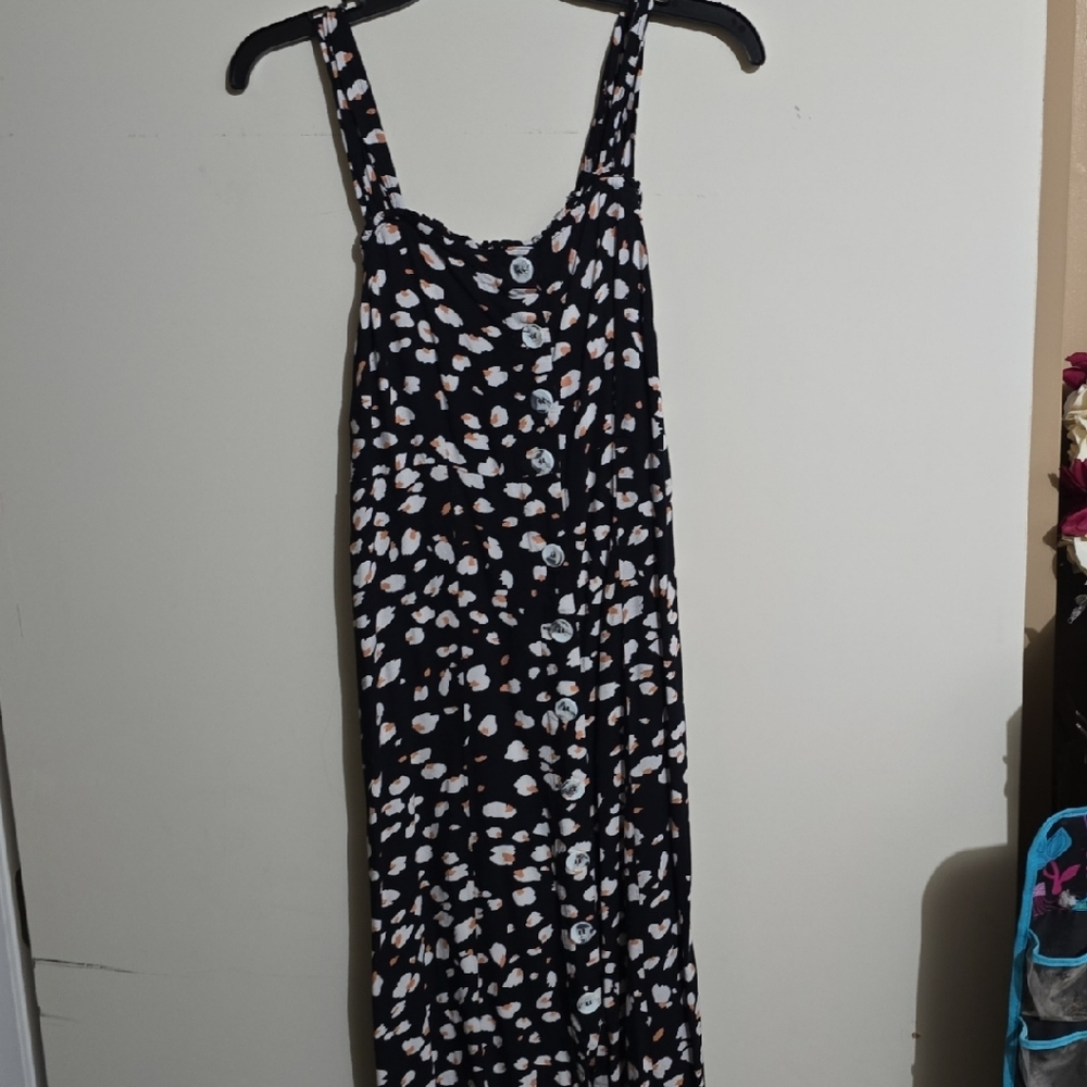 Japna Black Dress with White and Pink Accents